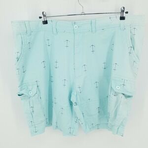 Foundry Cargo Shorts Mens  50‎ Nautical Anchor Stretch Blue